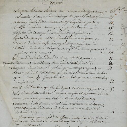 Constrution navale : dessin de 1774 avec devis pour la construction d'un navire – vue 2