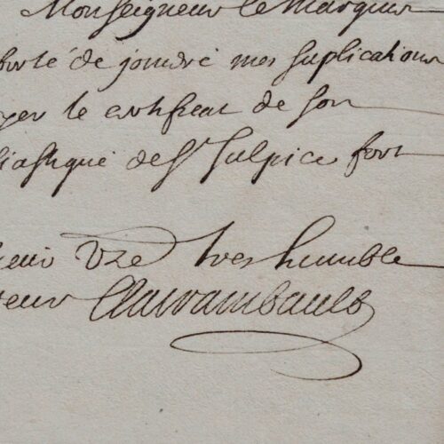 Ensemble de 5 lettres des généalogistes Pierre et Nicolas-Pascal Clairambault (XVIIe-XVIIIe)