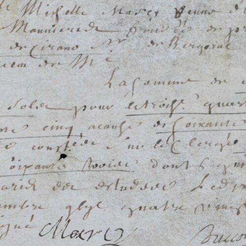 Quittance signée par la belle-soeur de Savinien de Cyrano de Bergerac
