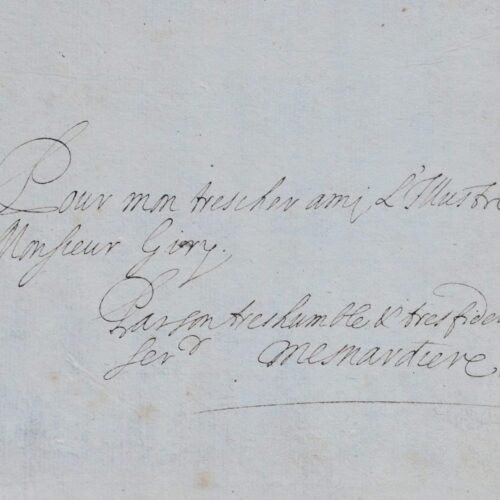 Rare envoi autographe signé de La Mesnardière, l'un des tout-premiers académiciens, à Louis Giry