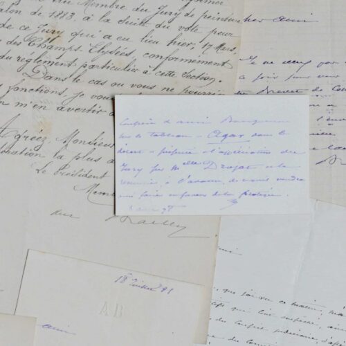 5 lettres et cartes de l'architecte Antoine-Nicolas Bailly à William Bouguereau