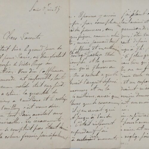 Relation des funérailles nationales et de la panthéonisation de Victor Hugo