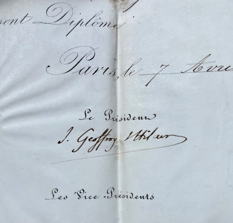 Diplôme de la Société Zoologique d&rsquo;Acclimatation décerné à l&rsquo;agronome Léonce Guilhaud de Lavergne (1854)