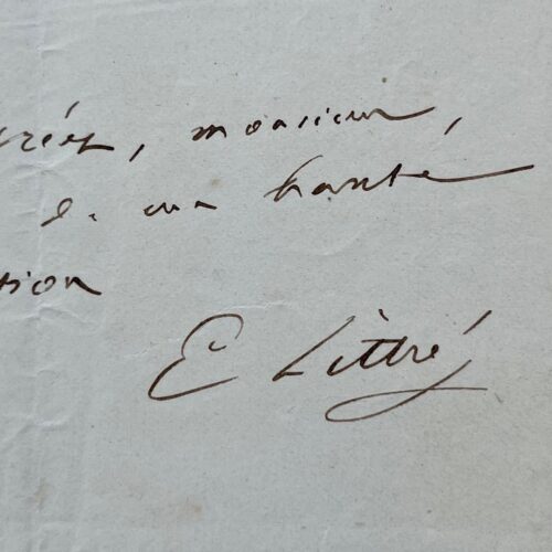 Émile Littré recommande l'ouvrage de Deroisin : "Histoire des principes du service militaire jusqu'en 1789"