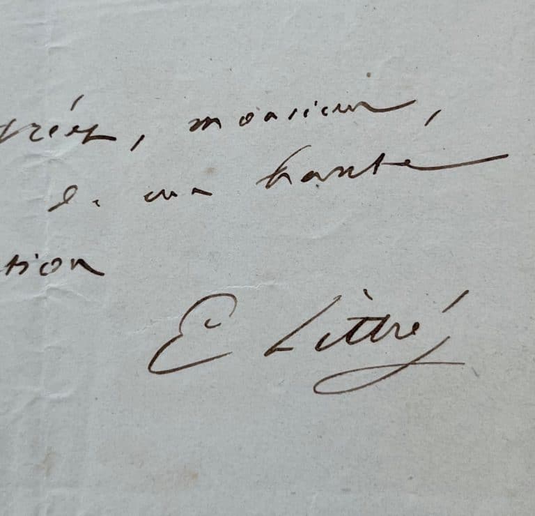 Émile Littré recommande l&rsquo;ouvrage de Deroisin : « Histoire des principes du service militaire jusqu&rsquo;en 1789 »