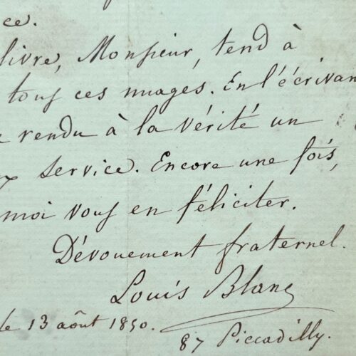 Louis Blanc soutient Jean Lodieu dans sa réhabilitation de Robespierre face à Lamartine