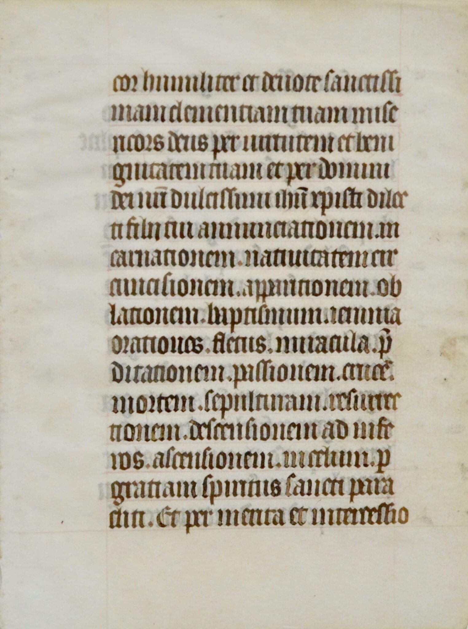 Feuillet d'une bible calligraphiée sur vélin au XVe siècle – vue 2 Feuillet d'une bible calligraphiée sur vélin au XVe siècle – vue 2