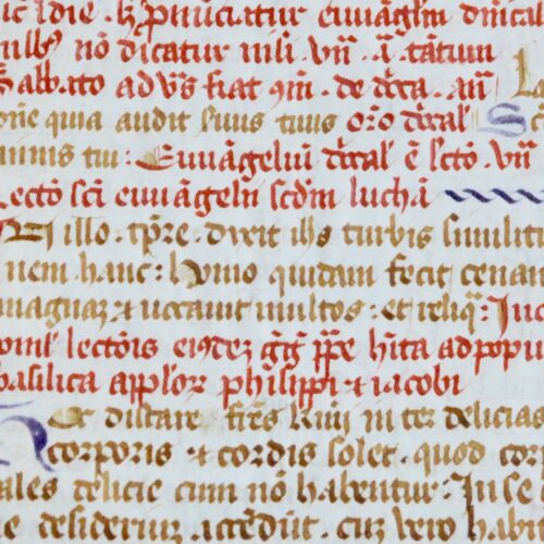 Feuillet manuscrit rubriqué du XVe siècle, en latin
