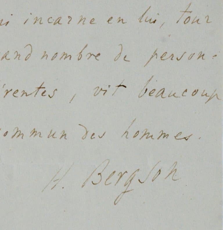 Belle pensée d&rsquo;Henri Bergson sur les acteurs