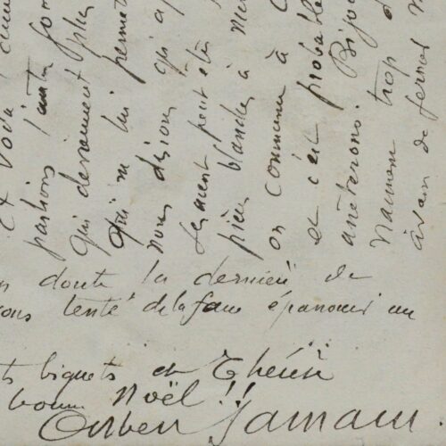 Longue et amusante lettre familiale d'Albert Samain, dans laquelle il évoque l'affaire Dreyfus
