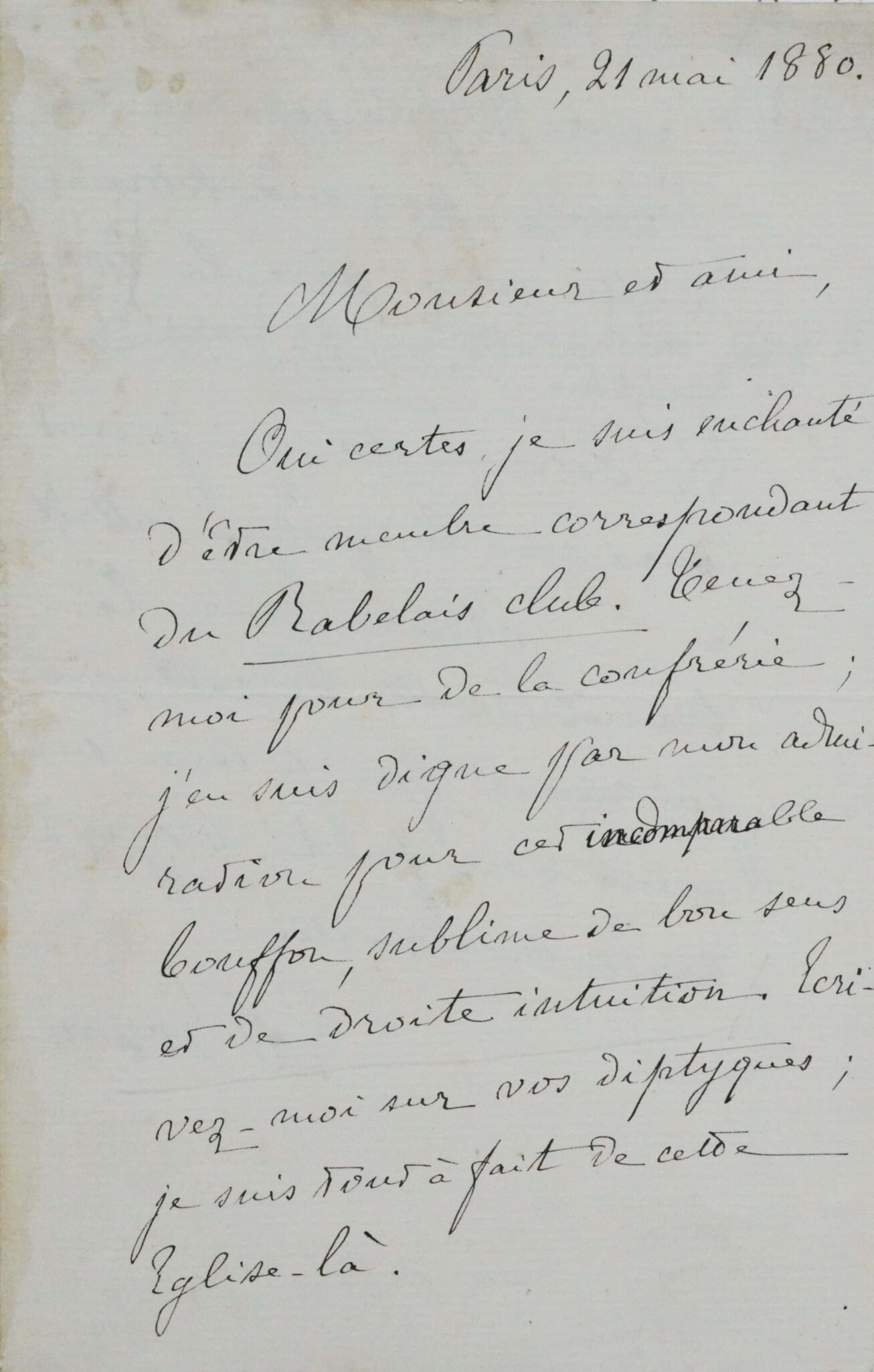 Ernest Renan admirateur de Rabelais "cet incomparable bouffon" – vue 3 Ernest Renan admirateur de Rabelais "cet incomparable bouffon" – vue 3