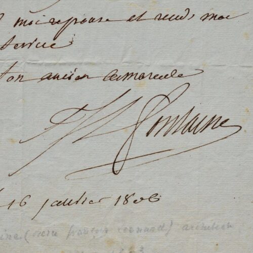 L'architecte Pierre Fontaine demande un buste pour la salle des maréchaux de l'Empire aux Tuilleries