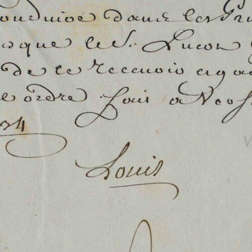 Lettre de cachet de Louis XV pour emprisonner le sieur Luçon à la prison du Fort-l'Evesque