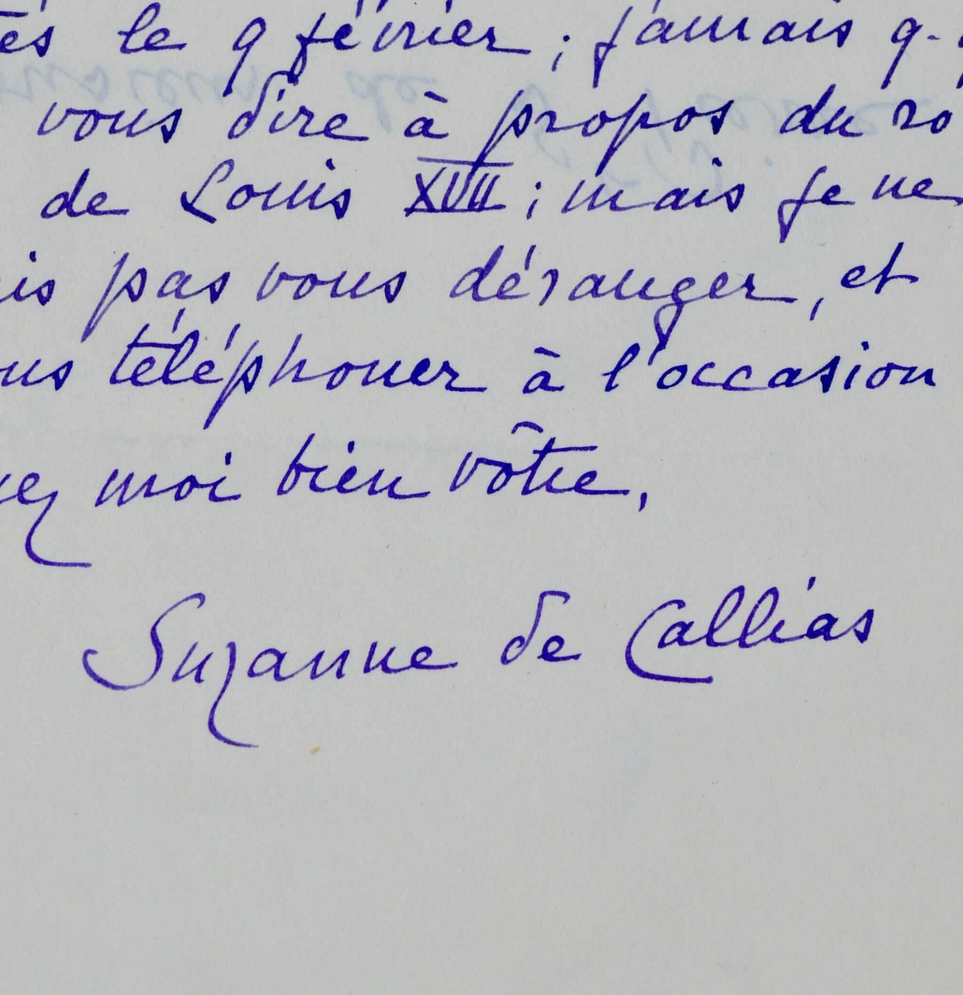 Lettre de la femme de lettres féministe Suzanne de Callias adressée à Michel de Saint-Pierre