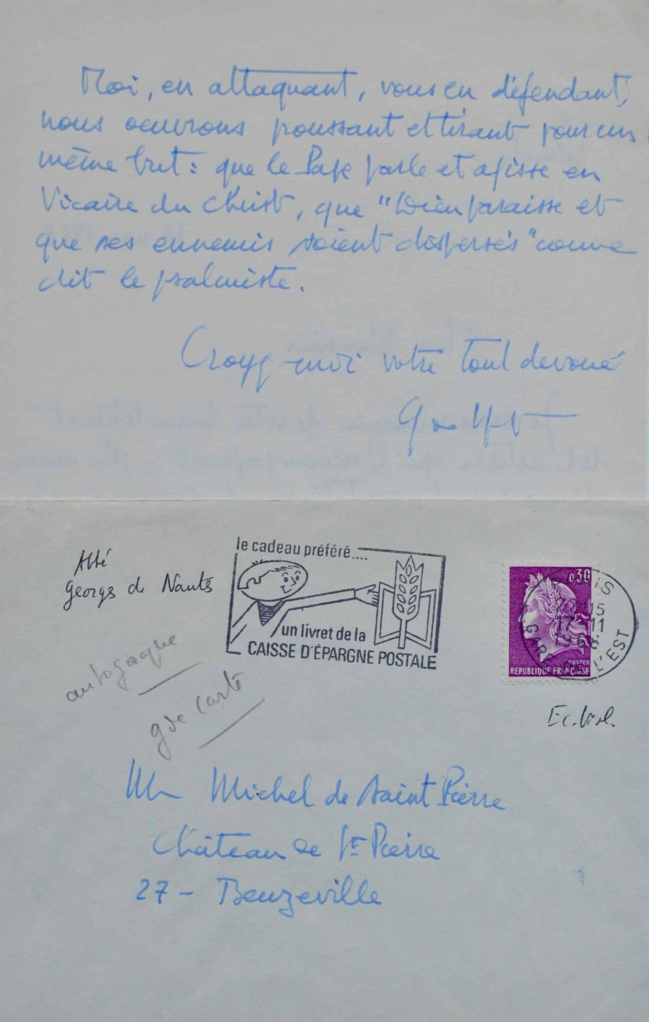 L'Abbé Georges de Nantes, fidèle à son maître Charles Maurras, dit ses divergeances sur le Pape – vue 3 L'Abbé Georges de Nantes, fidèle à son maître Charles Maurras, dit ses divergeances sur le Pape – vue 3