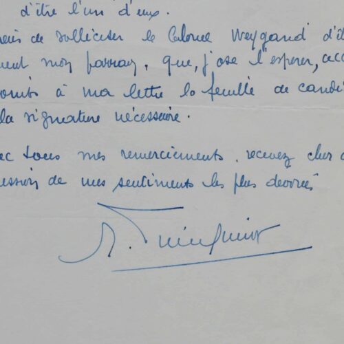 Le colonel Trinquier souhaite intégrer l'Association des écrivains catholiques