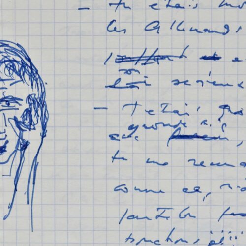 Précieux cahier manuscrit de Françoise Sagan contenant deux chapitres de "De Guerre lasse"