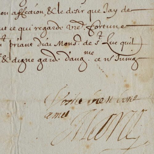 Rare lettre de Marie de Médicis écrite d'Angoulême après son évasion du château de Blois