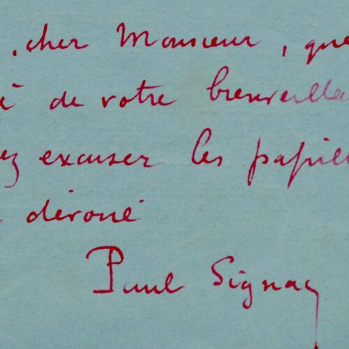 Paul Signac se soumet au jugement artistique de Durand-Ruel