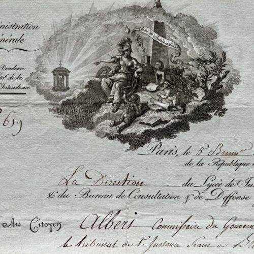 Ensemble de 4 documents relatifs à l'École de Droit sous le Consulat et l'Empire