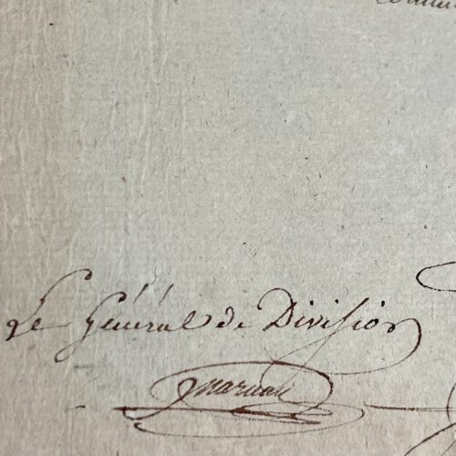 Certificat signé par le général François-Séverin Marceau, à la tête de l'armée de Sambre-et-Meuse