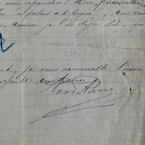 Brief van de voormalige Haïtiaanse president Pierre Nord Alexis, gedateerd 1909