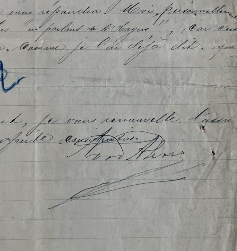 Lettre de l&rsquo;ancien président d&rsquo;Haïti Pierre Nord Alexis, datée de 1909