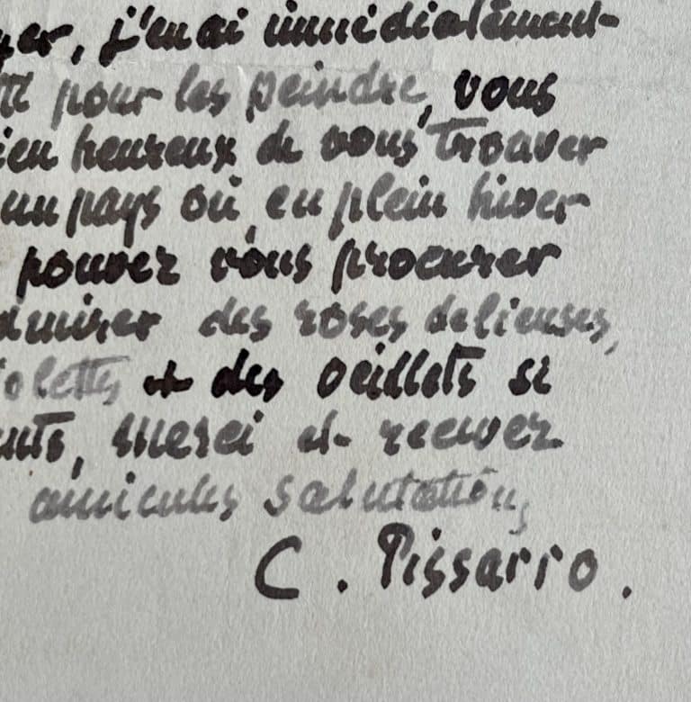 Pissarro peint les fleurs fraîches envoyées par Georges-William Thornley