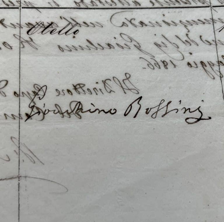 Attestation signée de Gioachino Rossini pour une représentation d&rsquo;Otello à Paris, en mars 1866