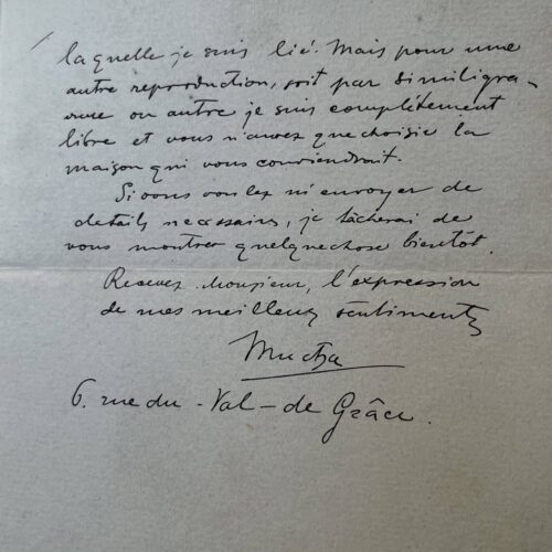 Alfons Mucha propose ses services pour la couverture d'un journal