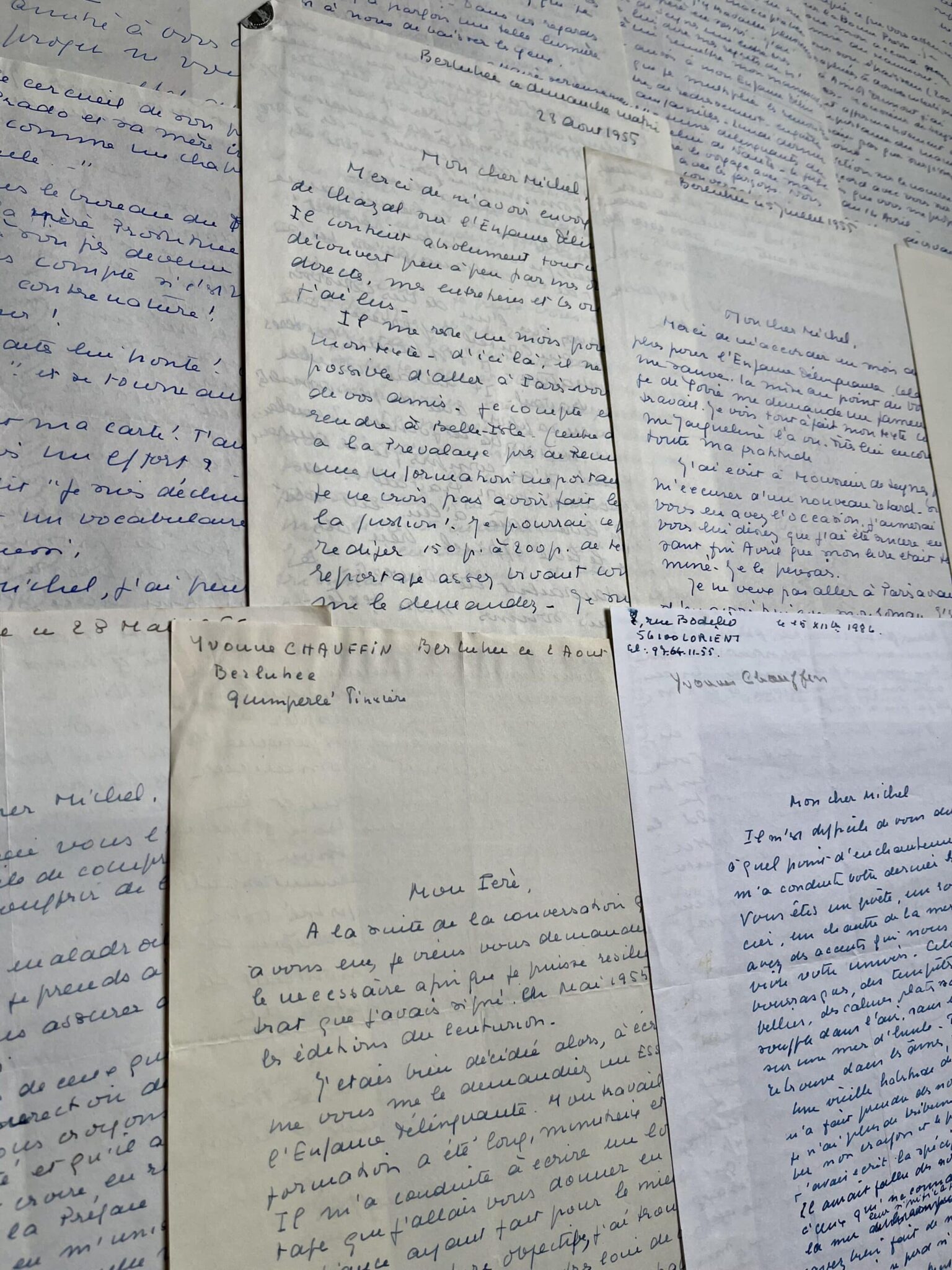 12 lettres de l’écrivaine catholique Yvonne Chauffin à Michel de Saint-Pierre