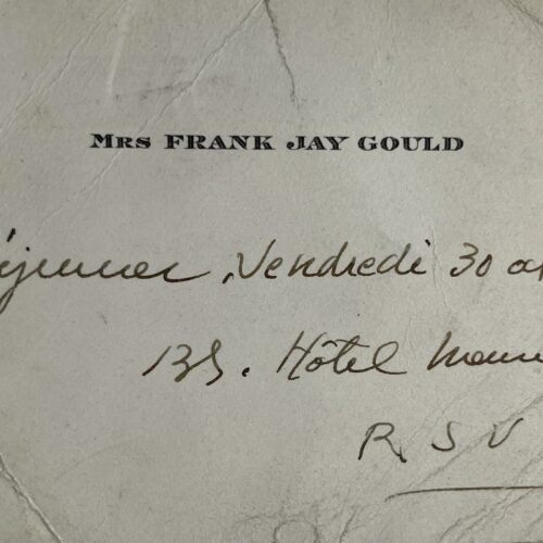 Une invitation au Meurice de la salonnière américaine Florence Gould
