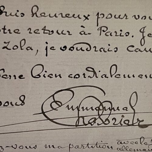 Emmanuel Chabrier "absolument confondu d’admiration" pour Émile Zola "cet homme de génie"