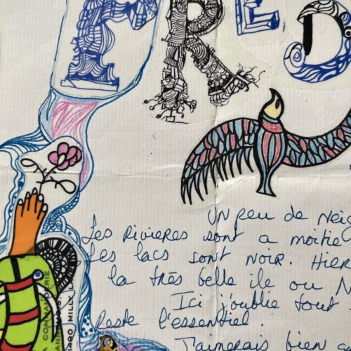 Magnifique lettre illustrée de Niki de Saint-Phalle