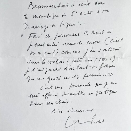 Jean Piat cite et commente une maxime de vie de Beaumarchais dans Le Mariage de Figaro
