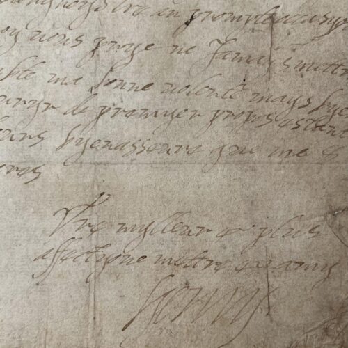Lettre entièrement autographe d'Henri IV remerciant Maupertuis de son rôle durant les États de Bretagne