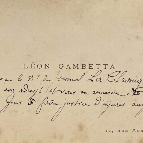 Pour Léon Gambetta "C'est aux honnêtes gens de faire justice d'injures aussi basses"