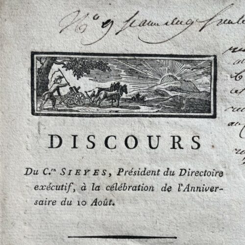 L'abbé Sieyès commémore la prise des Tuileries du 10 août 1792