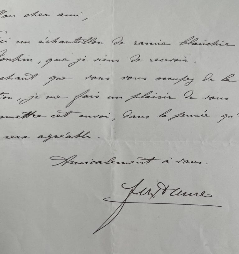 Félix Faure offre à Napoléon Ney de la ramie du Tonkin