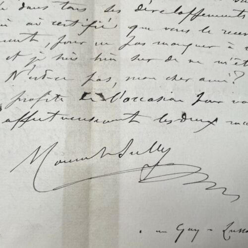 Lettre de Mounet-Sully à Sully Prudhomme