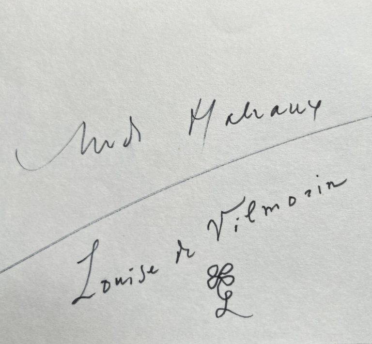 Feuillet signé conjointement par André Malraux et sa compagne Louise de Vilmorin