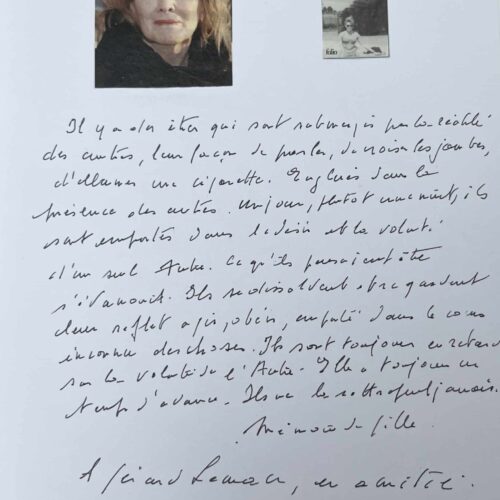 Extrait autographe de "Mémoire de fille", ouvrage autobiographique d'Annie Ernaux – vue 2