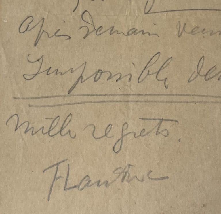 Lettre d&rsquo;Henri de Toulouse-Lautrec rédigée à la hâte au crayon