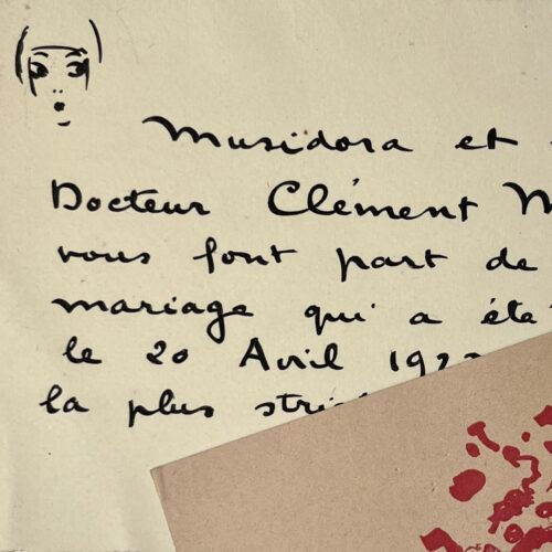 Musidora annonce son mariage et l'ouverture de son cabaret rue de l'échiquier
