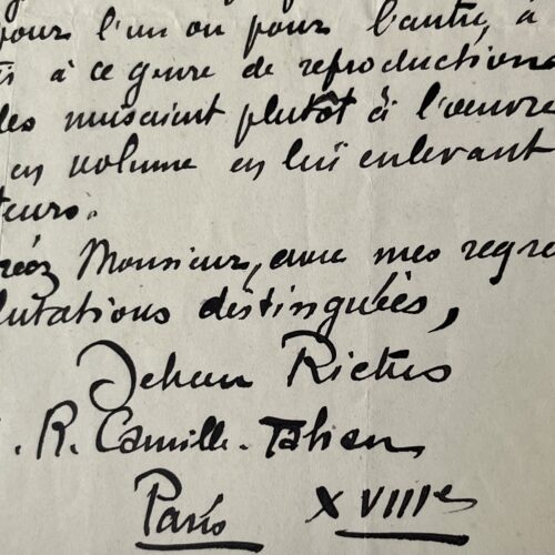 Jehan Rictus, en accord avec son éditeur, refuse toute reproduction de ses oeuvres