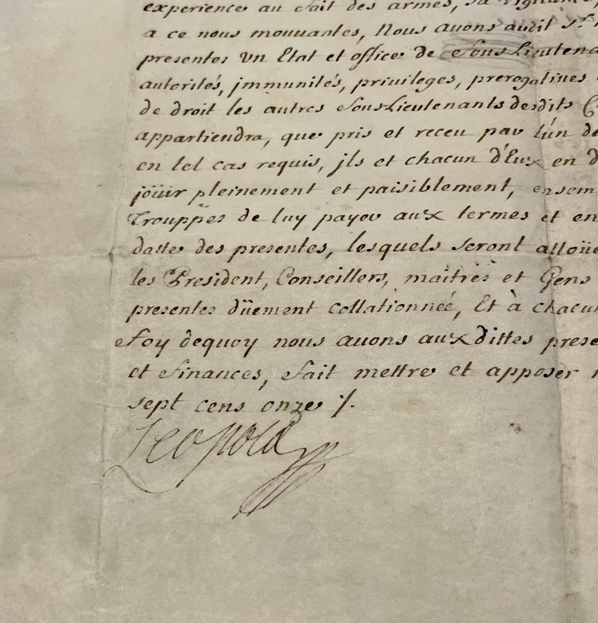 Le duc Léopold de Lorraine nomme Nicolas d’Ourches de Vidampiere au grade de lieutenant des Chevaux légers
