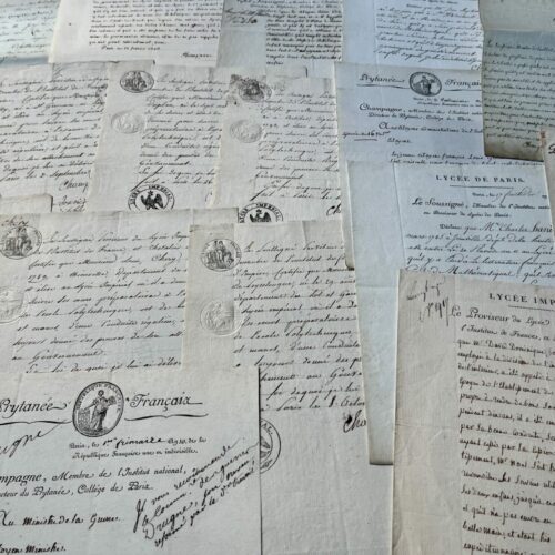 20 documents de Jean-François Champagne, directeur de Louis-Le-Grand durant la Révolution et l'Empire