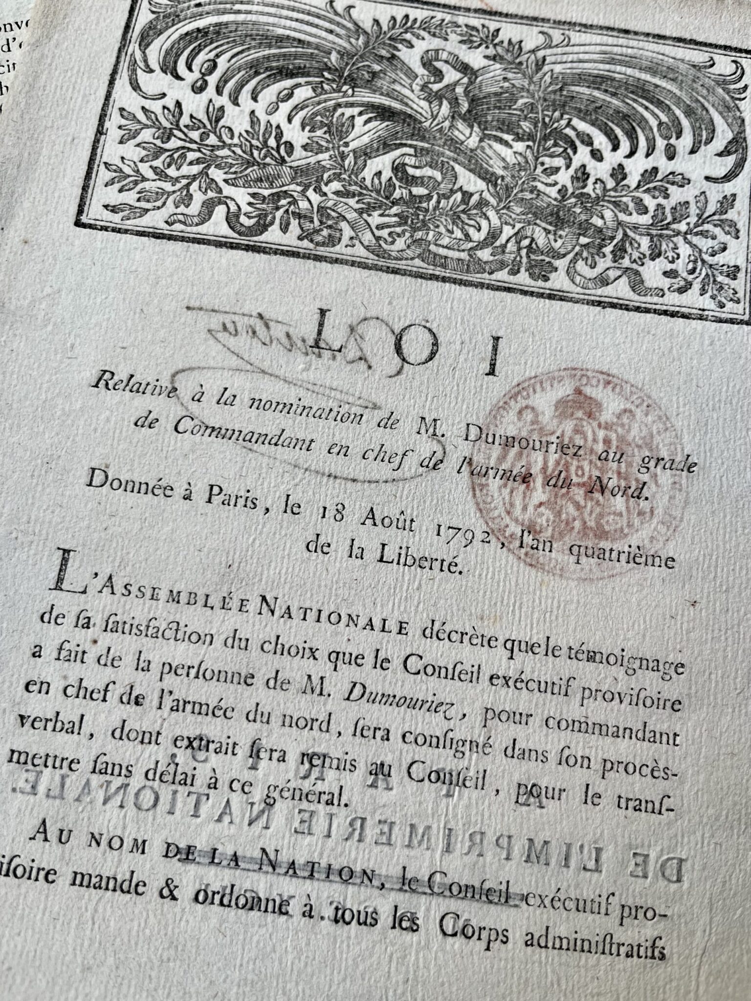 Ensemble de 3 imprimés relatifs à la trahison de Dumouriez – vue 2 Ensemble de 3 imprimés relatifs à la trahison de Dumouriez – vue 2