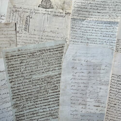 Ensemble de 10 lettres et documents XVIIIe-XIXe de (ou concernant) la famille de Caylus