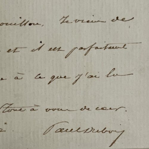 Lettre de Paul Dubois, l'accoucheur de l'Impératrice Eugénie